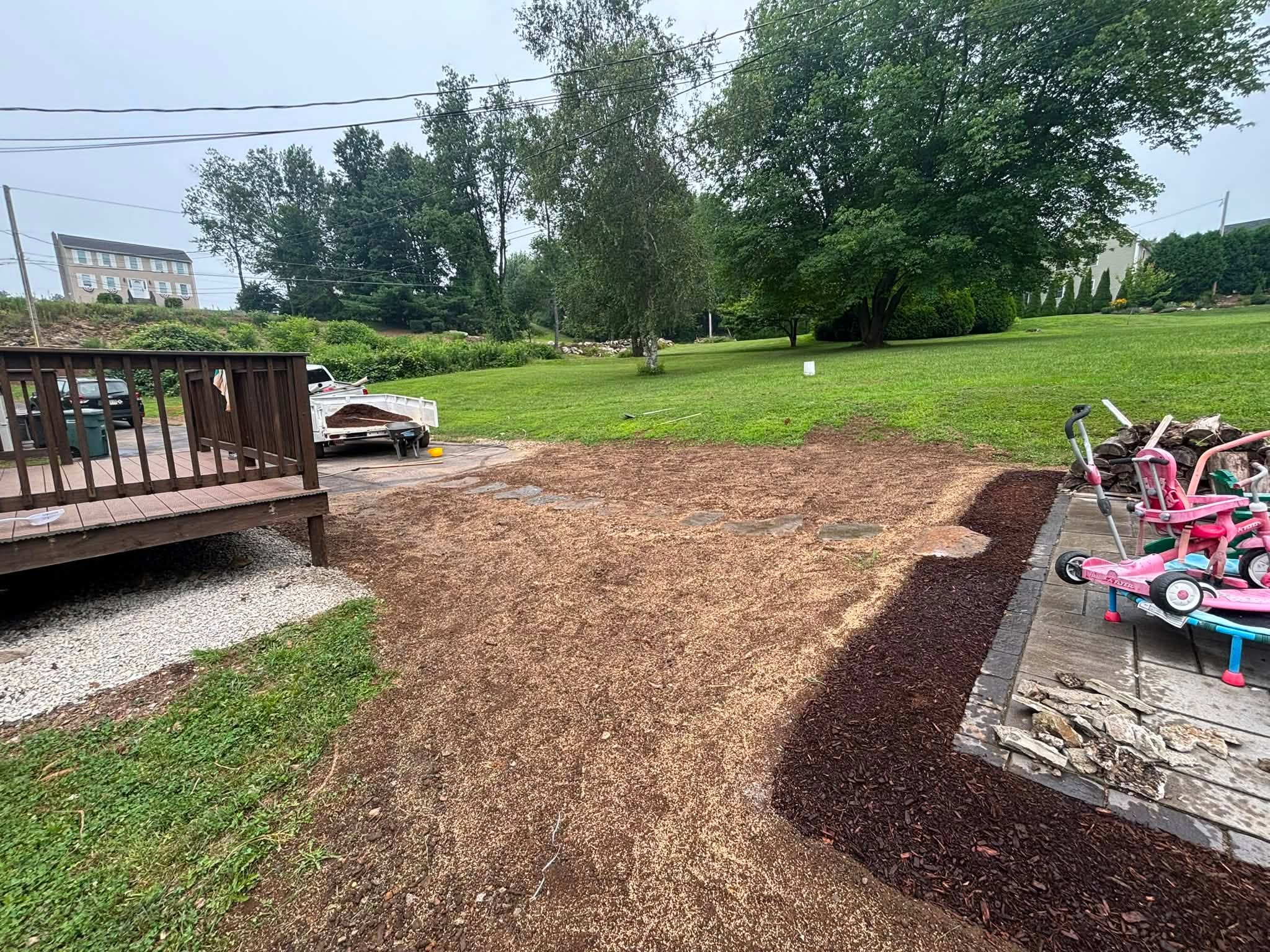 Finished stone walkway from driveway to front door — Southbridge, MA